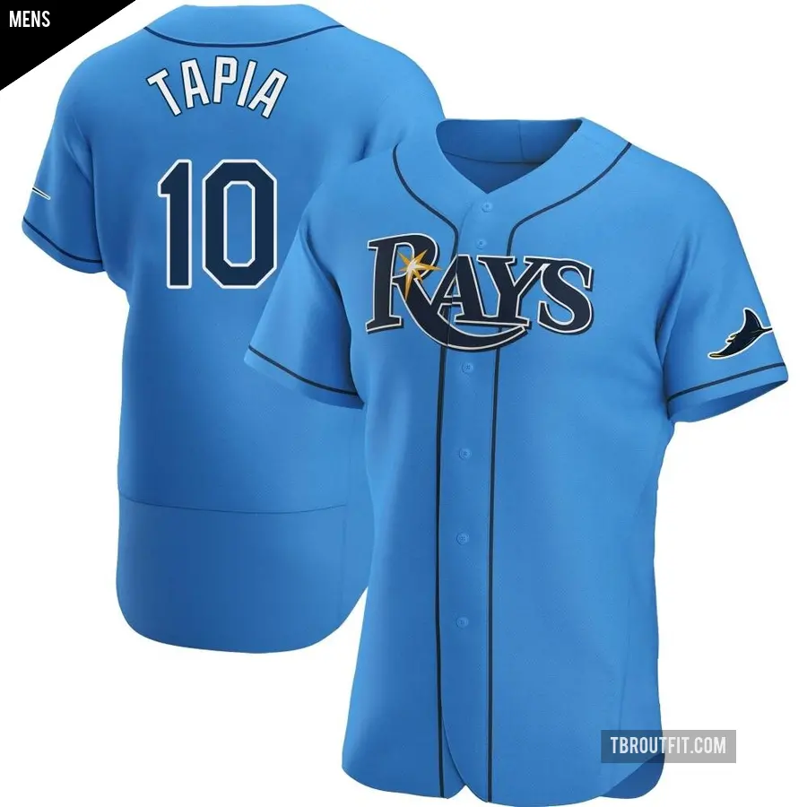 Men's Tampa Bay Rays ＃10 Raimel Tapia Authentic Light Blue Alternate Jersey