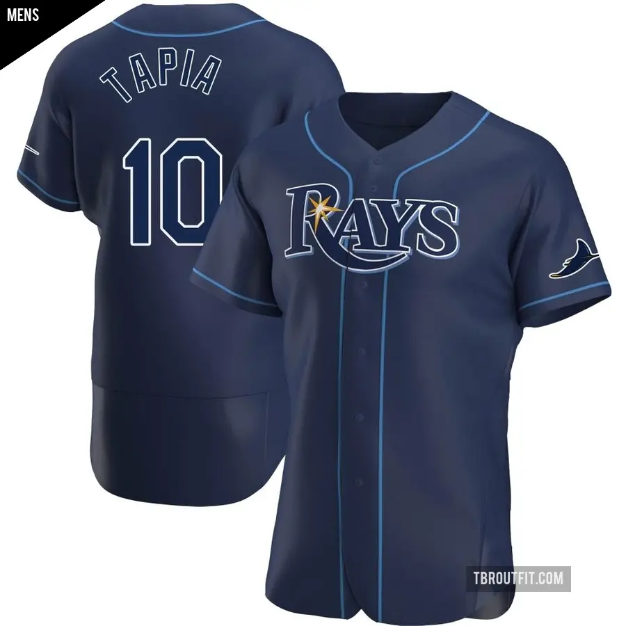 Men's Tampa Bay Rays ＃10 Raimel Tapia Authentic Navy Alternate Jersey