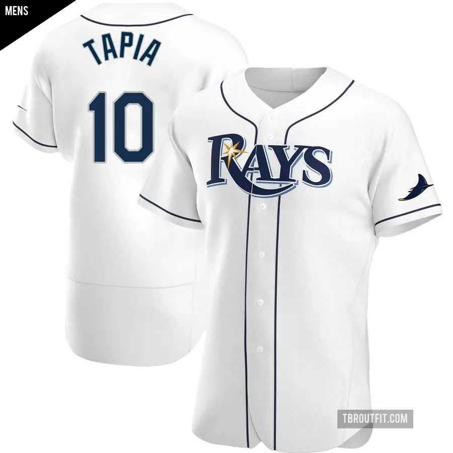 Men's Tampa Bay Rays ＃10 Raimel Tapia Authentic White Home Jersey