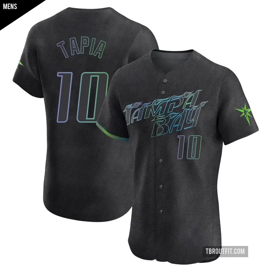 Men's Tampa Bay Rays ＃10 Raimel Tapia Elite Charcoal 2024 City Connect Jersey