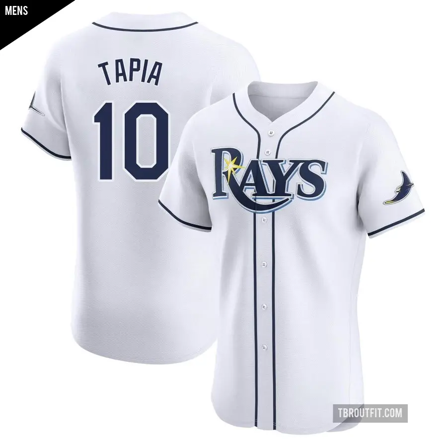 Men's Tampa Bay Rays ＃10 Raimel Tapia Elite White Home Jersey