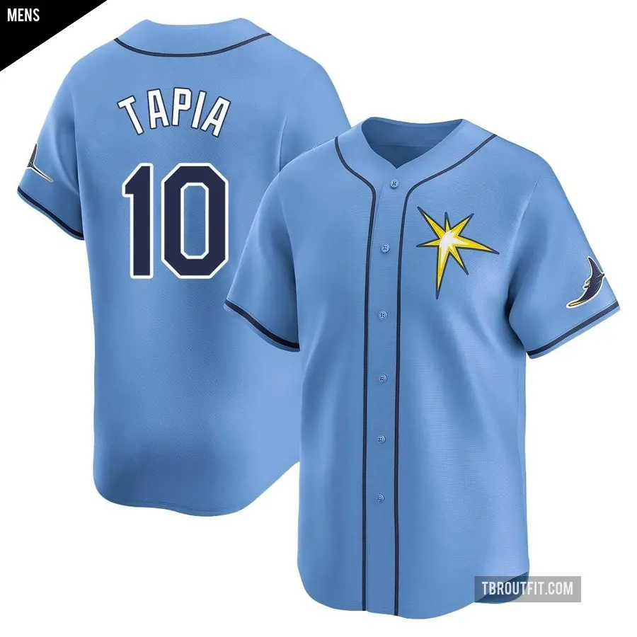 Men's Tampa Bay Rays ＃10 Raimel Tapia Limited Light Blue Alternate Jersey