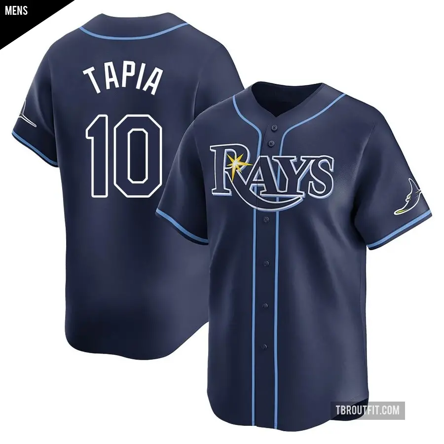 Men's Tampa Bay Rays ＃10 Raimel Tapia Limited Navy Away Jersey