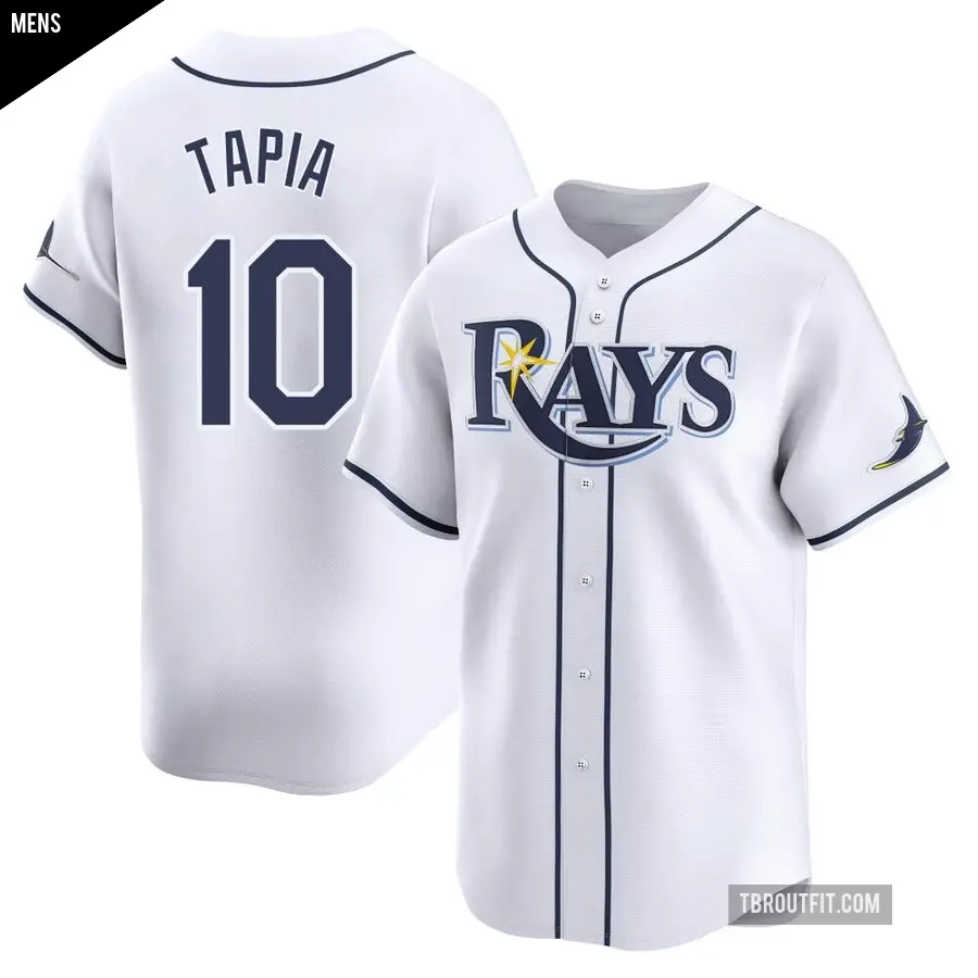 Men's Tampa Bay Rays ＃10 Raimel Tapia Limited White Home Jersey