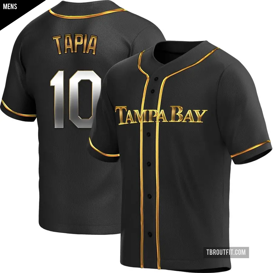 Men's Tampa Bay Rays ＃10 Raimel Tapia Replica Gold Black en Alternate Jersey