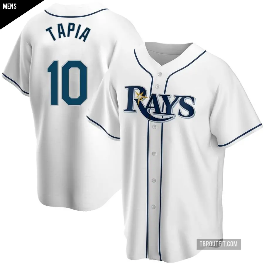 Men's Tampa Bay Rays ＃10 Raimel Tapia Replica White Home Jersey