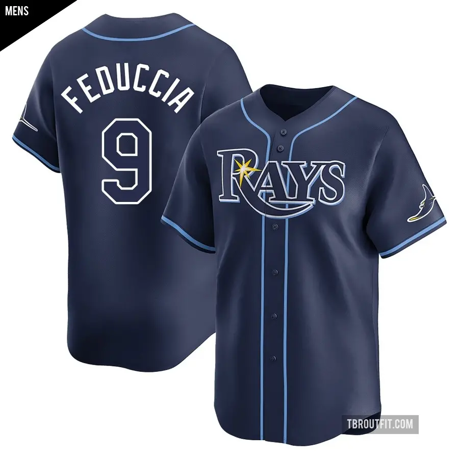 Men's Tampa Bay Rays ＃9 Hunter Feduccia Limited Navy Away Jersey