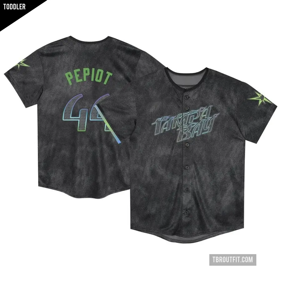 Toddler Tampa Bay Rays ＃44 Ryan Pepiot Limited Charcoal 2024 City Connect Jersey
