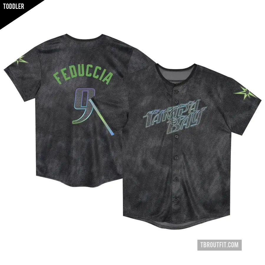 Toddler Tampa Bay Rays ＃9 Hunter Feduccia Limited Charcoal 2024 City Connect Jersey