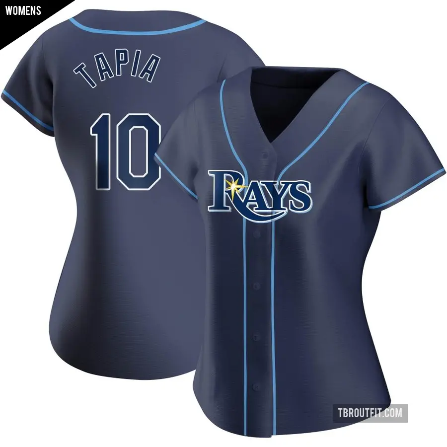 Women's Tampa Bay Rays ＃10 Raimel Tapia Authentic Navy Alternate Jersey
