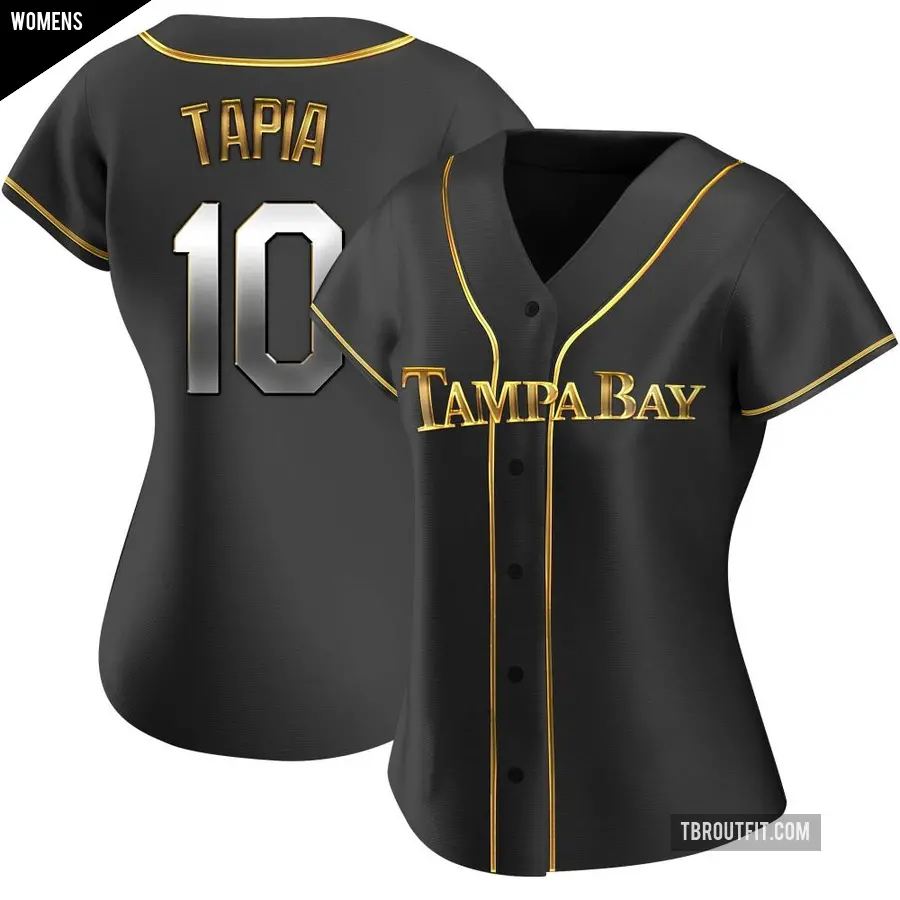 Women's Tampa Bay Rays ＃10 Raimel Tapia Replica Gold Black en Alternate Jersey