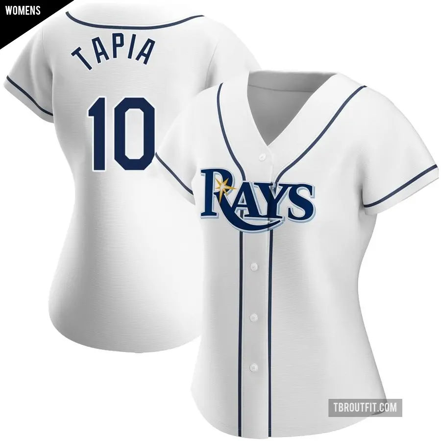 Women's Tampa Bay Rays ＃10 Raimel Tapia Replica White Home Jersey
