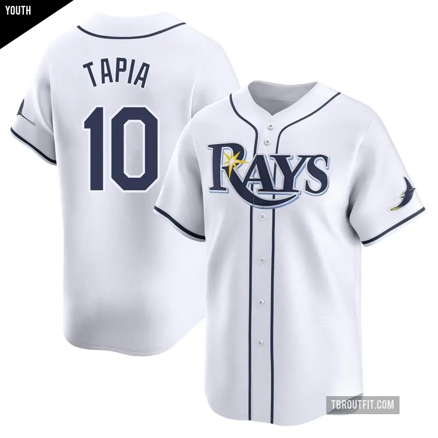 Youth Tampa Bay Rays ＃10 Raimel Tapia Limited White Home Jersey