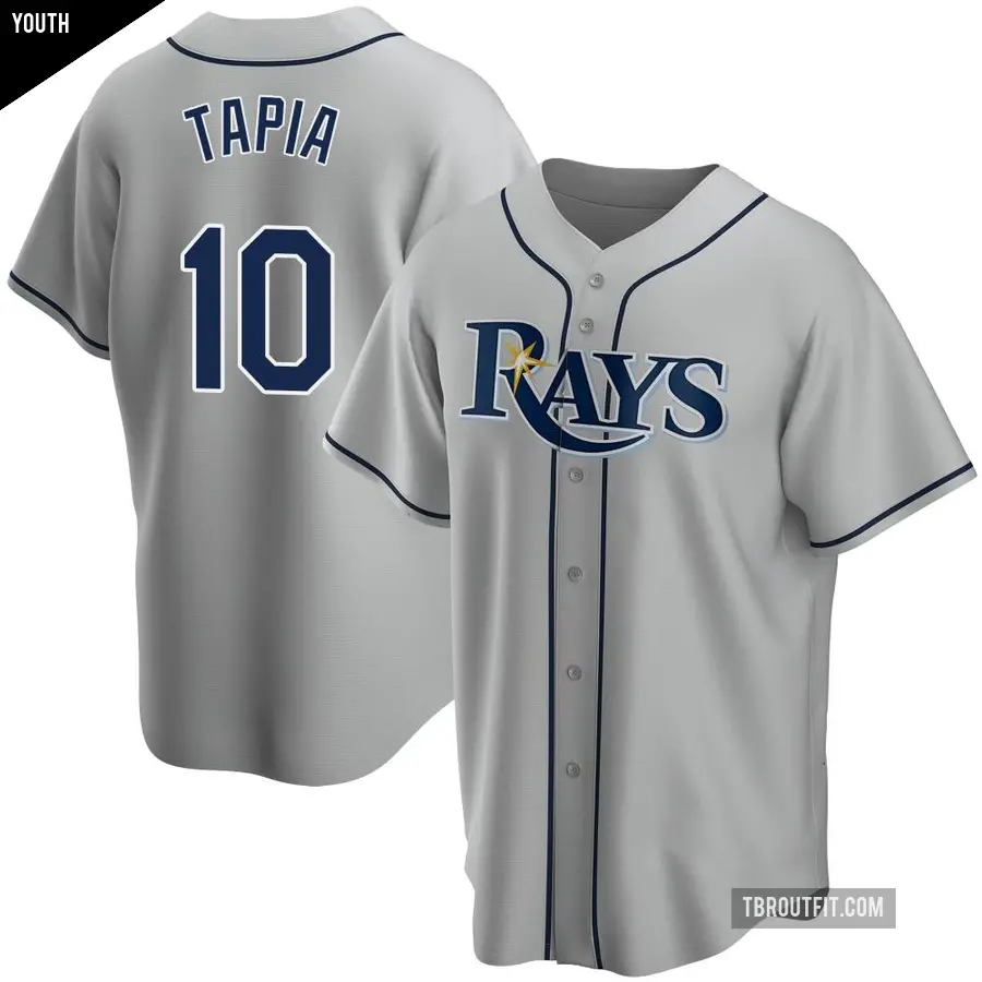 Youth Tampa Bay Rays ＃10 Raimel Tapia Replica Gray Road Jersey