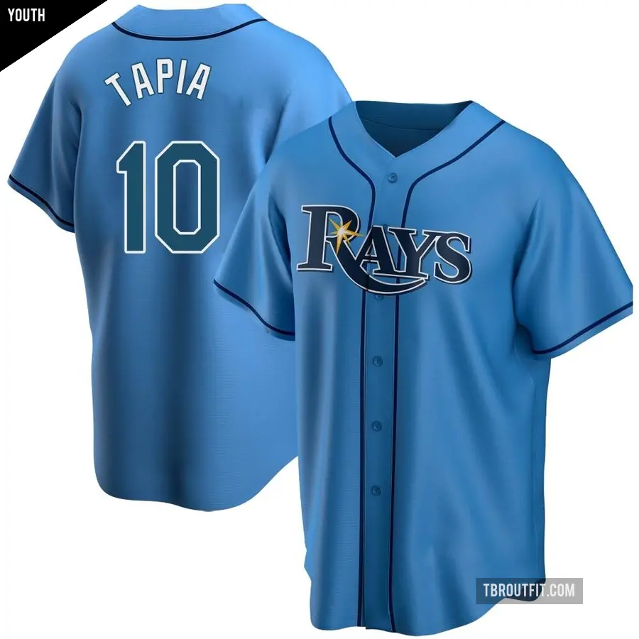 Youth Tampa Bay Rays ＃10 Raimel Tapia Replica Light Blue Alternate Jersey
