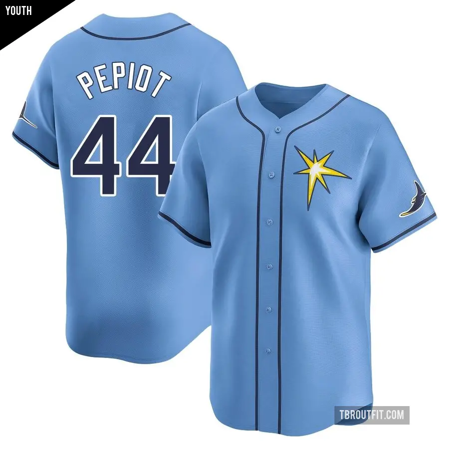 Youth Tampa Bay Rays ＃44 Ryan Pepiot Limited Light Blue Alternate Jersey